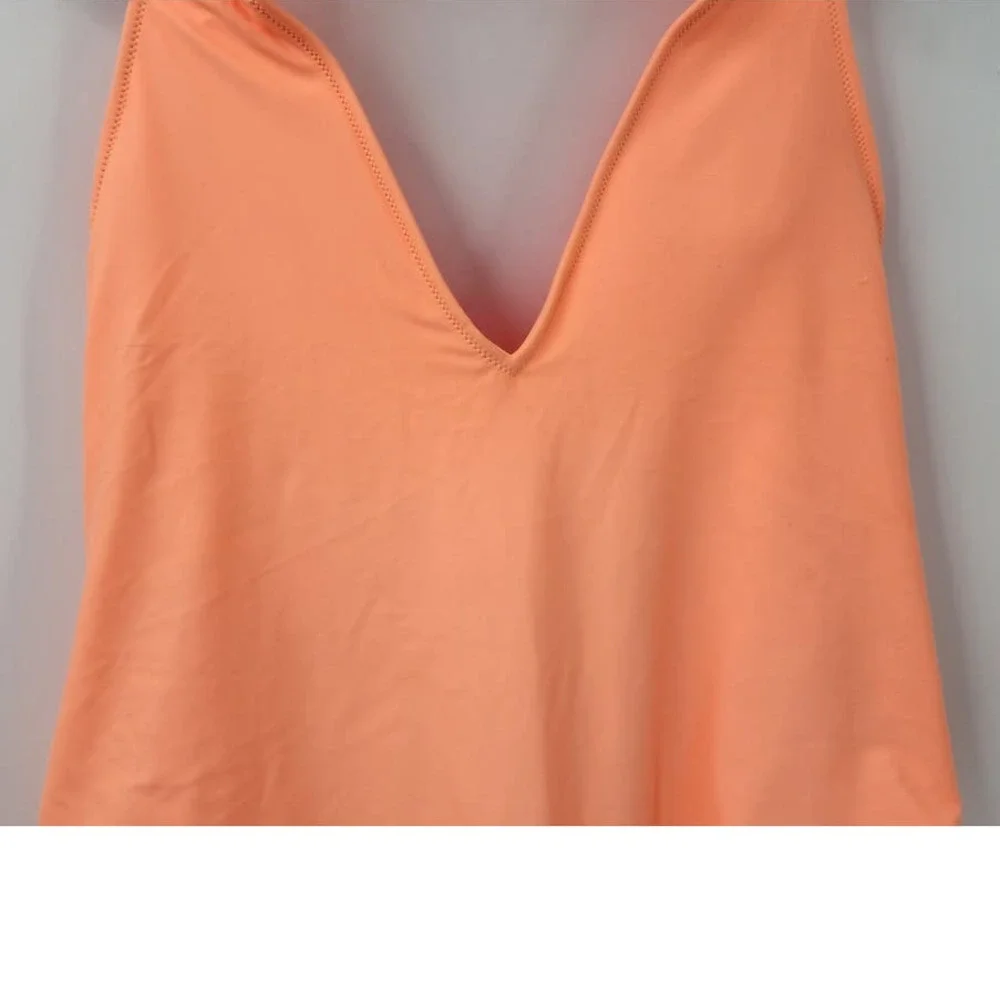 NWT Aerie Halter Deep Plunge One Piece Swimsuit in Sorbet Orange. Size Orange XL
